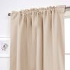 52 x 54 inch Solid Beige Cream Thermal Blackout Curtain Panels - Set of 2