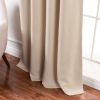 52 x 54 inch Solid Beige Cream Thermal Blackout Curtain Panels - Set of 2