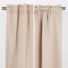 52 x 102 inch Solid Beige Cream Thermal Blackout Curtain Panels - Set of 2