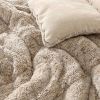 King Plush Sherpa Reversible Micro Suede Comforter Set in Beige