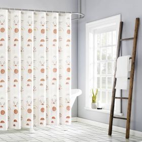 72-inch Cream White Orange Sunset Bohemian Pattern Shower Curtain