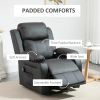 Black Electric PU Leather Power Lift Chair with Remote Control & Side Pockets