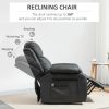 Black Electric PU Leather Power Lift Chair with Remote Control & Side Pockets