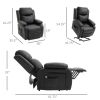 Black Electric PU Leather Power Lift Chair with Remote Control & Side Pockets