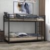 Twin over Twin Low Profile Modern Bunk Bed Frame in Black Metal Finish