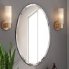 Oval Frameless 35-inch Beveled Bathroom Bedroom Living Room Vanity Wall Mirror