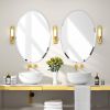 Oval Frameless 35-inch Beveled Bathroom Bedroom Living Room Vanity Wall Mirror