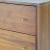 Farmhouse Rustic Walnut Mid Century 5 Drawer Chest