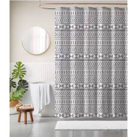 72-inch Polyester Shower Curtain with Black White Scandinavian Chevron Pattern