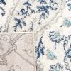 5' x 7' Coastal Blue Grey Damask Indoor Area Rug