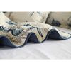 Queen size 100-Percent Cotton 3-Piece Bedspread Quilt Set Ocean Beach Sea Shells Marine Starfish