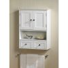 White Cottage Multi Drawer/Cabinet Wall Mounted Bathroom Storage