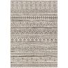 5 ft. x 8 ft. Black Off-White Chevron Coastal Boho Style Indoor Outdoor Area Rug