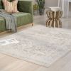 5' x 7' Distressed Oriental Area Rug in Light Grey / Beige