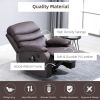 Adjustable Brown Faux Leather Remote Massage Recliner Chair w/ Footrest