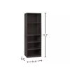 71-inch Tall 5-Shelf Bookcase in Dark Brown Espresso Wood Finish