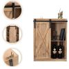 Farmhouse Wall Mounted 1 Door Sliding Barn Style Bathroom Cabinet & Shelves