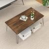 Rustic FarmHouse Wooden Coffee Table with Modern Metal Legs