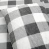 Full/Queen Size Plaid Soft Faux Fur Comforter Set in Black White Grey