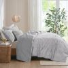 Full / Queen size 5-Piece Grey Cotton Farmhouse Comforter Set