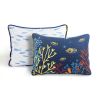 Full/Queen 3 Piece Ocean Navy Blue Clown Fish Coral Reef Reversible Quilt Set