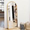 Gold Large Full Length Rounded Leaning Wall or Hanging Mirror