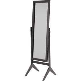 Modern Freestanding Full Length Bedroom Cheval Mirror in Espresso