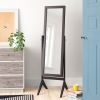 Modern Freestanding Full Length Bedroom Cheval Mirror in Espresso