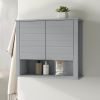 Gray 2 Door Wall Mounted Bathroom Storage Cabinet