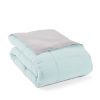 Full/Queen size 3-Piece Microfiber Reversible Comforter Set Aqua Blue and Grey