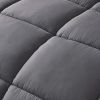 Twin Size Reversible Microfiber Down Alternative Comforter Set in Grey