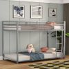 Twin over Twin Low Profile Modern Bunk Bed in Silver Metal Finish