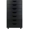 Modern Scandinavian Style 7-Drawer Storage Cabinet Chest in Black Finish