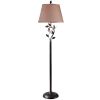 Vine Leaves Rubbed Bronze Finish Floor Lamp with 15-inch Gold Tapered Shade