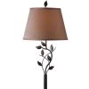 Vine Leaves Rubbed Bronze Finish Floor Lamp with 15-inch Gold Tapered Shade