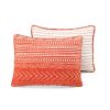 King size Scandinavian Chevron Orange White Stripe Reversible Cotton Quilt Set