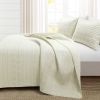 King size Scandinavian Chevron Ivory Reversible Cotton Quilt Set