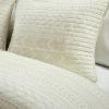 King size Scandinavian Chevron Ivory Reversible Cotton Quilt Set