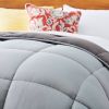 King Size All Seasons Plush Light/Dark Grey Reversible Polyester Down Alternative Comforter