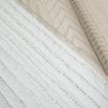 King Scandinavian Chevron Beige Tan White Reversible Cotton Quilt Set