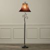 Contemporary 61-inch Tall Floor Lamp with Red and Gold Bell Shade