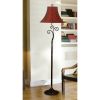 Contemporary 61-inch Tall Floor Lamp with Red and Gold Bell Shade