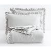 King Oversized Grey Ruffled Edge Microfiber Comforter Set