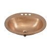 Oval 20 x 17 inch Drop-in Solid Copper Bathroom Sink