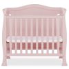 Solid Wood 3-in-1 Convertible Baby Crib Toddler Bed Daybed in Pink Finish