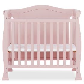 Solid Wood 3-in-1 Convertible Baby Crib Toddler Bed Daybed in Pink Finish