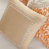 Queen size 5-Piece Orange Damask Print Comforter Set