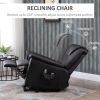 Brown Electric PU Leather Power Lift Chair with Remote Control & Side Pockets