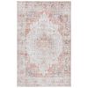 6 ft. x 9 ft. Traditional Persian Style Washable Boho Light Grey Red Area Rug