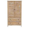 FarmHome Louvered Distressed Driftwood Solid Pine Armoire